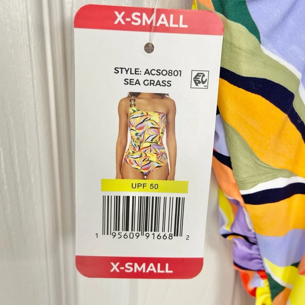 Anne Cole Asymmetrical One Piece Swimsuit NWT in Sea Grass Removable Straps XS